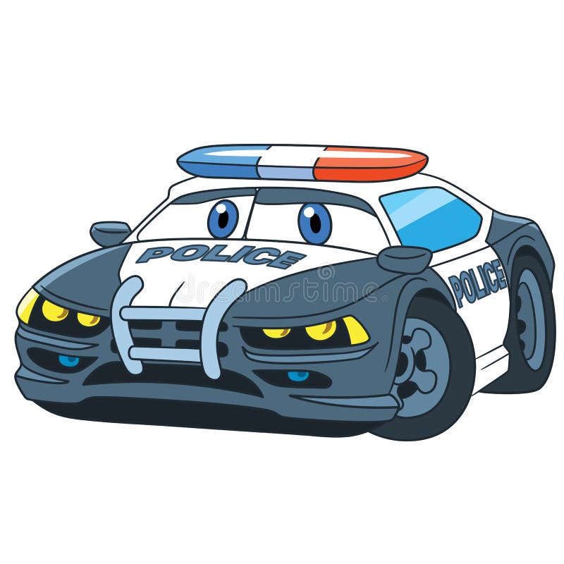 Voiture de police de bande dessinée illustration de vecteur Voiture de police de bande dessinée illustration de vecteur