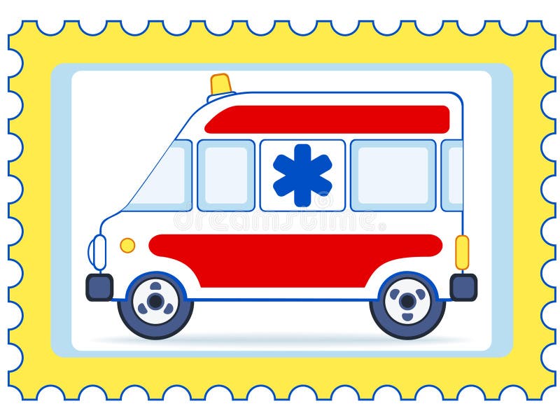 Timbre-poste d'ambulance illustration de vecteur Timbre-poste d'ambulance illustration de vecteur