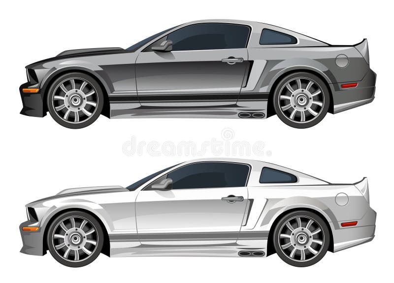 Voiture de sport argentée illustration stock Voiture de sport argentée illustration stock