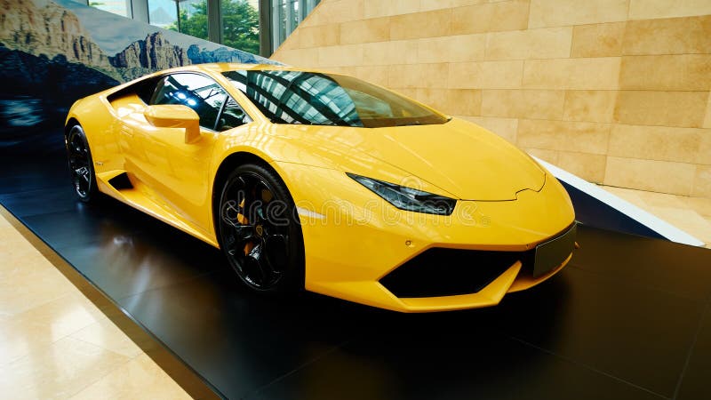 Luxury yellow new sports car. Luxury yellow new sports car.