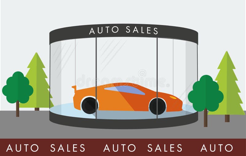 Pavillon D'exposition, Concessionnaire Automobile Illustration de