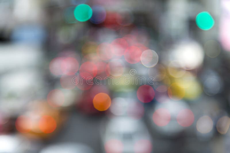 Voitures de lumières d'embouteillage sur la route en heure de pointe pour la ville de Bangkok, T photo libre de droits Voitures de lumières d'embouteillage sur la route en heure de pointe pour la ville de Bangkok, T photo libre de droits