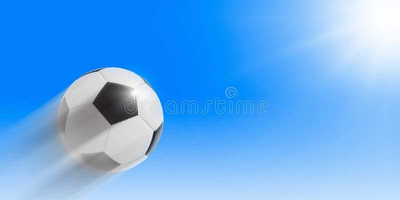 Vol du football dans le ciel au soleil images libres de droits Vol du football dans le ciel au soleil images libres de droits