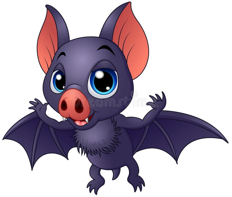 Vol mignon de chauve-souris de bébé illustration libre de droits Vol mignon de chauve-souris de bébé illustration libre de droits