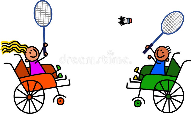 Volano disabile del gioco dei bambini illustrazione di stock Volano disabile del gioco dei bambini illustrazione di stock