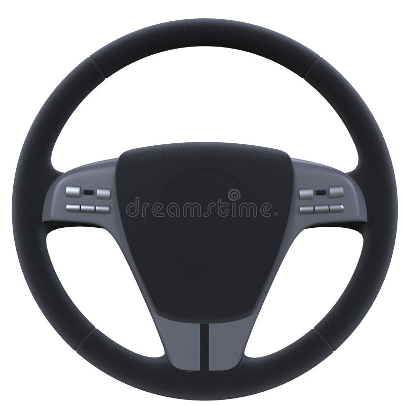 Steering Wheel Isolated on White Background. 3D render. Steering Wheel Isolated on White Background. 3D render