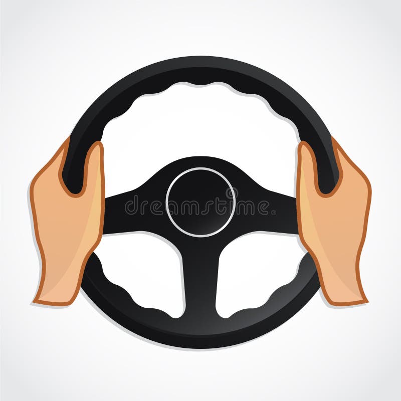 Vector illustration of steering wheel with hands symbol. Vector illustration of steering wheel with hands symbol