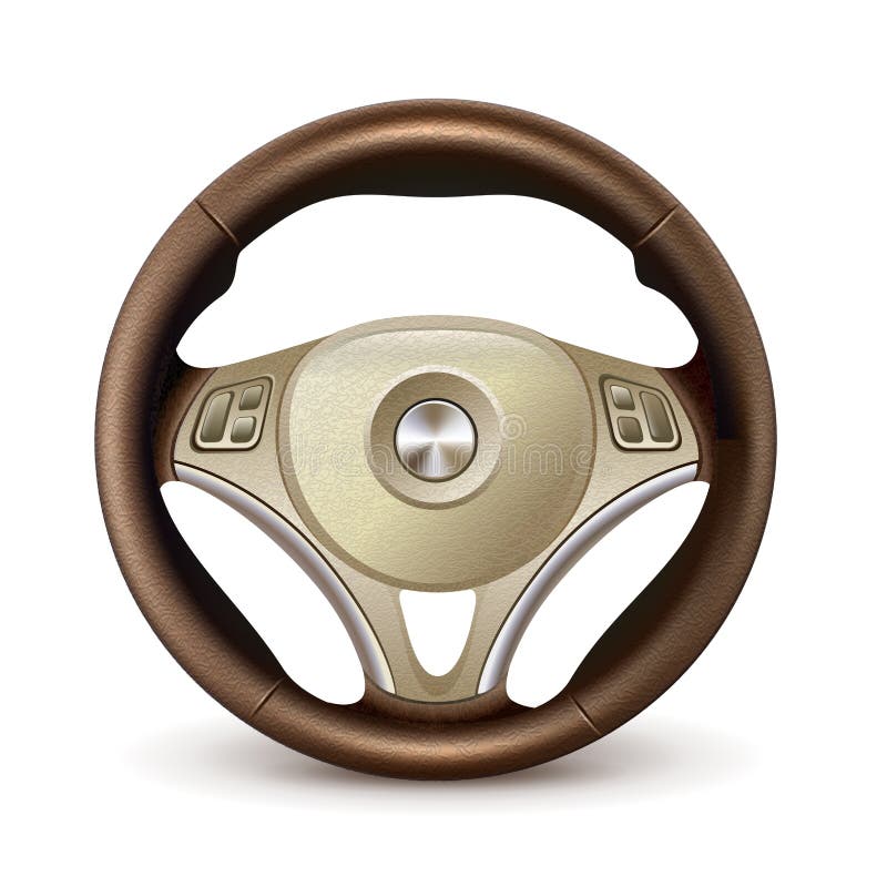 Stylish detailed leather steering wheel realistic vector. Stylish detailed leather steering wheel realistic vector