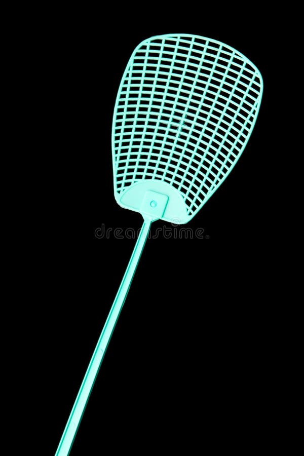 Fly-swatter on the black. Fly-swatter on the black