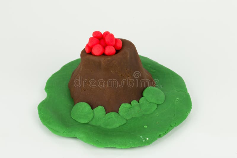 Volcan de pâte à modeler image stock Volcan de pâte à modeler image stock