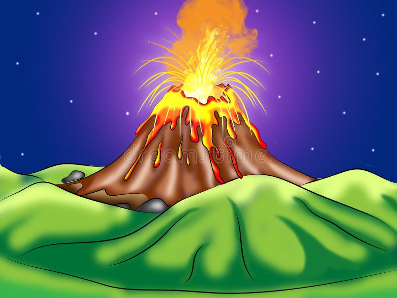 Volcanic Eruption Digital Illustration stock photography Volcanic Eruption Digital Illustration stock photography