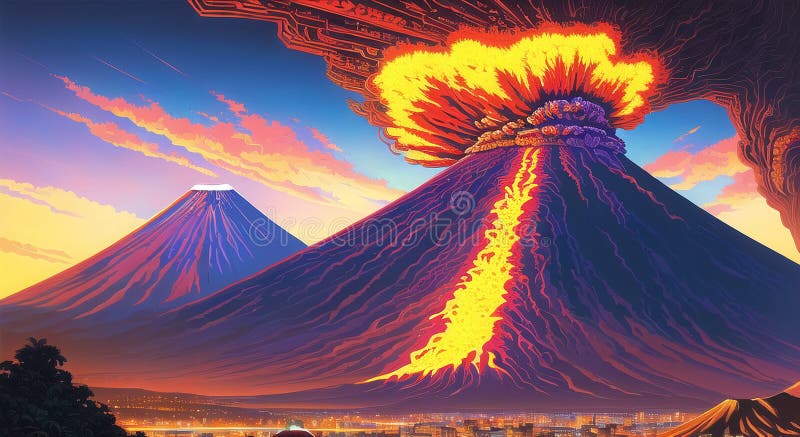 Volcano Art Wallpapers  Top Free Volcano Art Backgrounds  WallpaperAccess