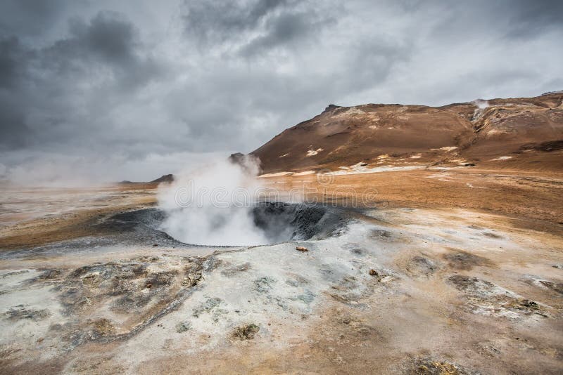 Volcanic landscape, Namafjall Hverir Iceland royalty free stock image Volcanic landscape, Namafjall Hverir Iceland royalty free stock image