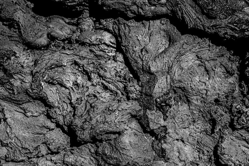 Melted Lava Rocks Magma Flows from Timanfaya Volcanoes National Park