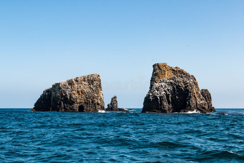 Volcanic Rock Formations and Sea Cave at East Anacapa Island