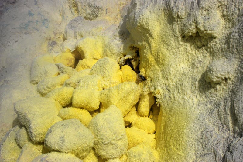 Volcanic sulfur stock photo. Image of volcano, element 16587686
