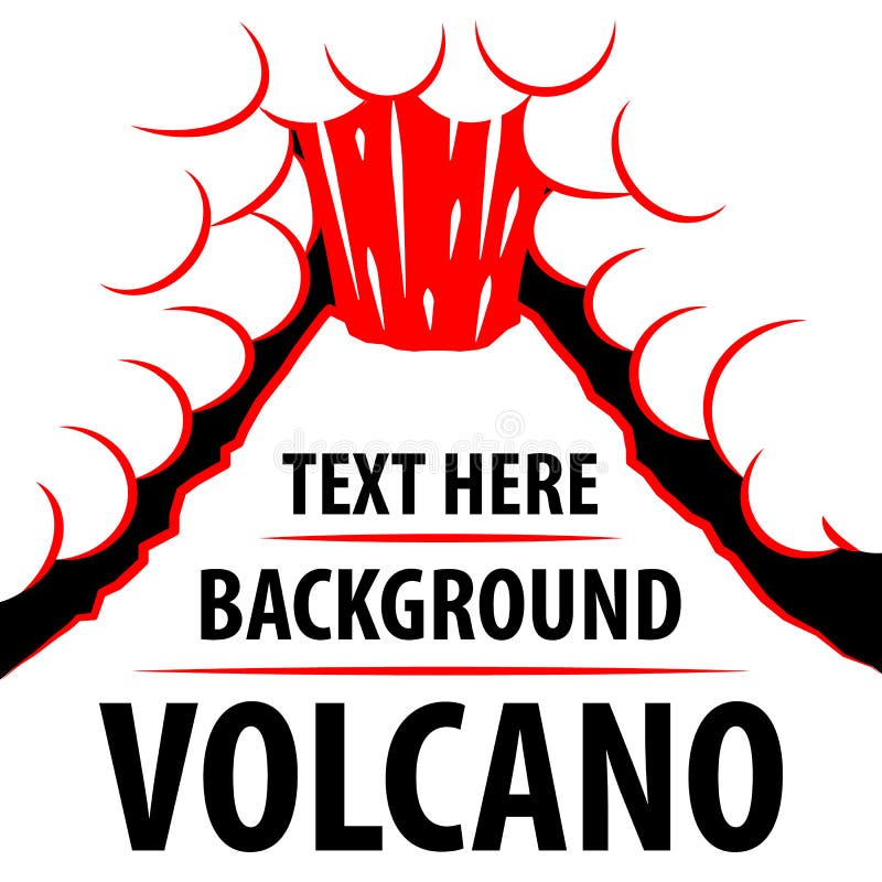 Volcano background. The eruption of the volcano in the background for an inscription. royalty free illustration