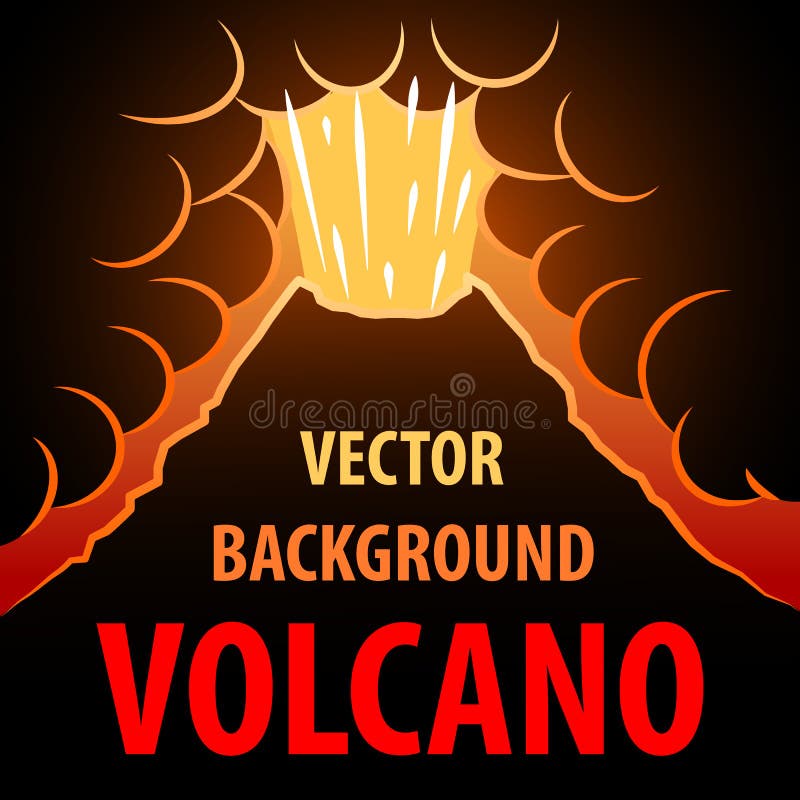 Volcano background. The eruption of the volcano in the background for an inscription. royalty free illustration