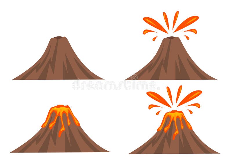 Volcano Icon Set stock illustration Volcano Icon Set stock illustration