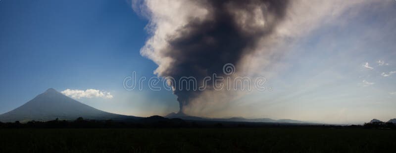 Volcano Pacaya in Guatemala erupting and sending a huge ash cloud over the surrounding area. Volcano Pacaya in Guatemala erupting and sending a huge ash cloud over the surrounding area.