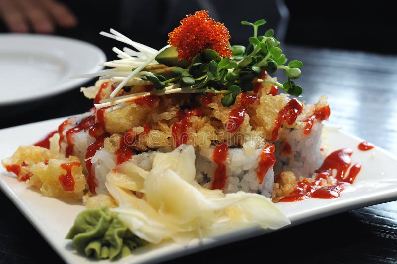 Volcano Roll Japanese Sushi Stock Photo Image of dish, japanese