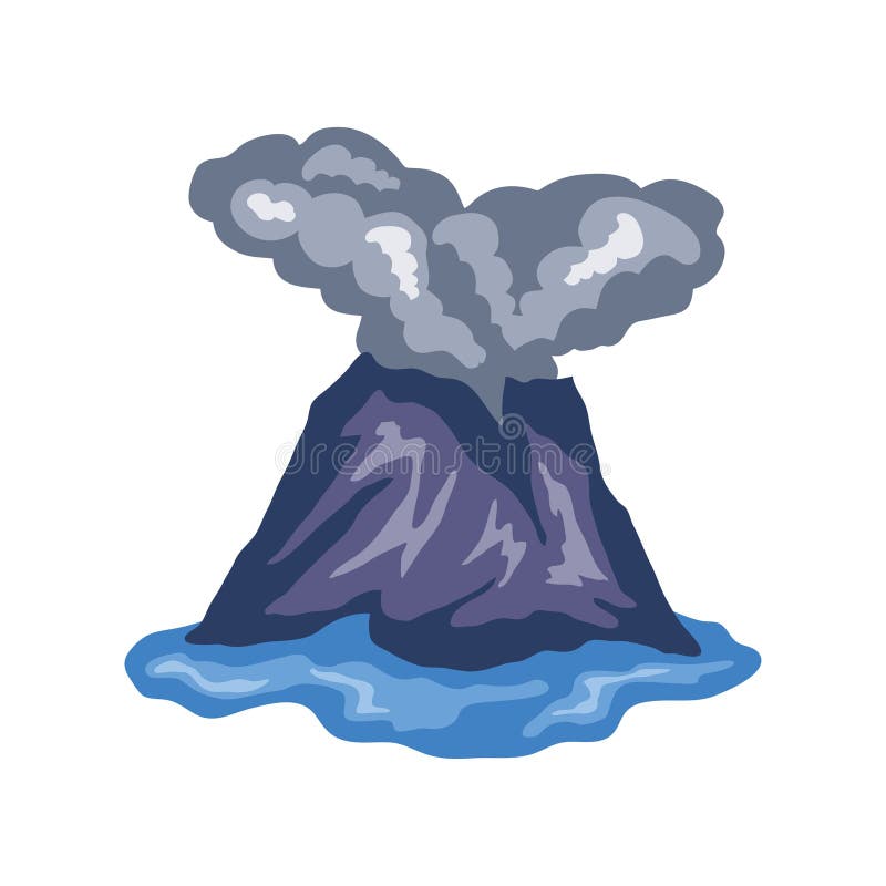 Volcano with smoke drawing stock vector Illustration of crater 300211930