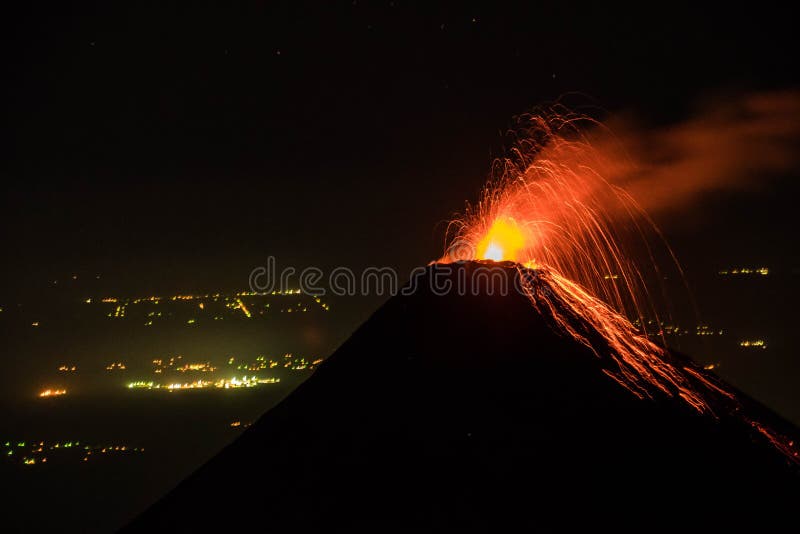 Various volcanoes of Guatemala in the Antigua area.