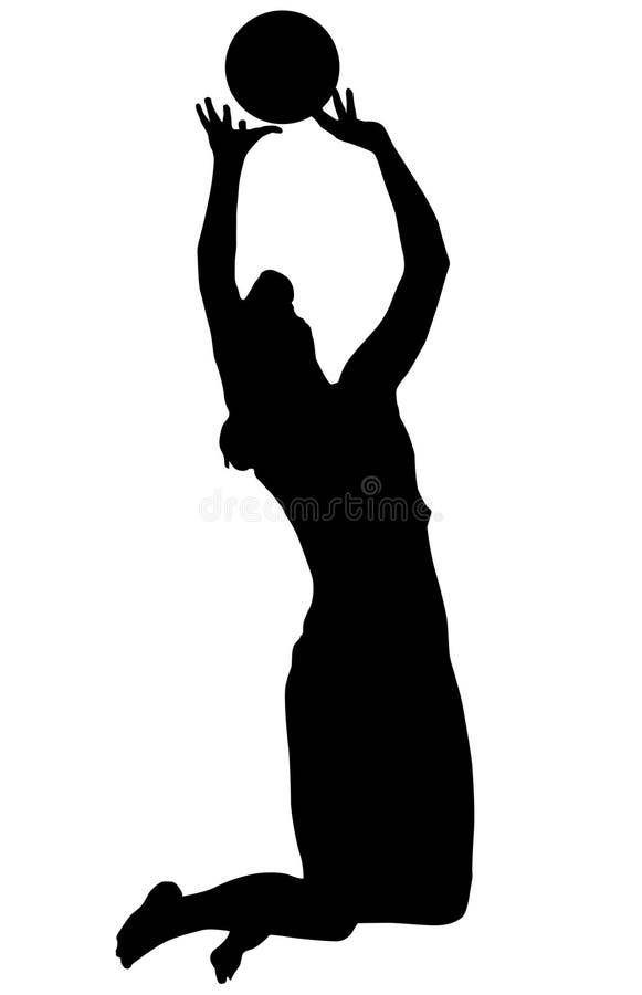 Voleibol de la mujer del jugador de la silueta ilustración del vector Voleibol de la mujer del jugador de la silueta ilustración del vector