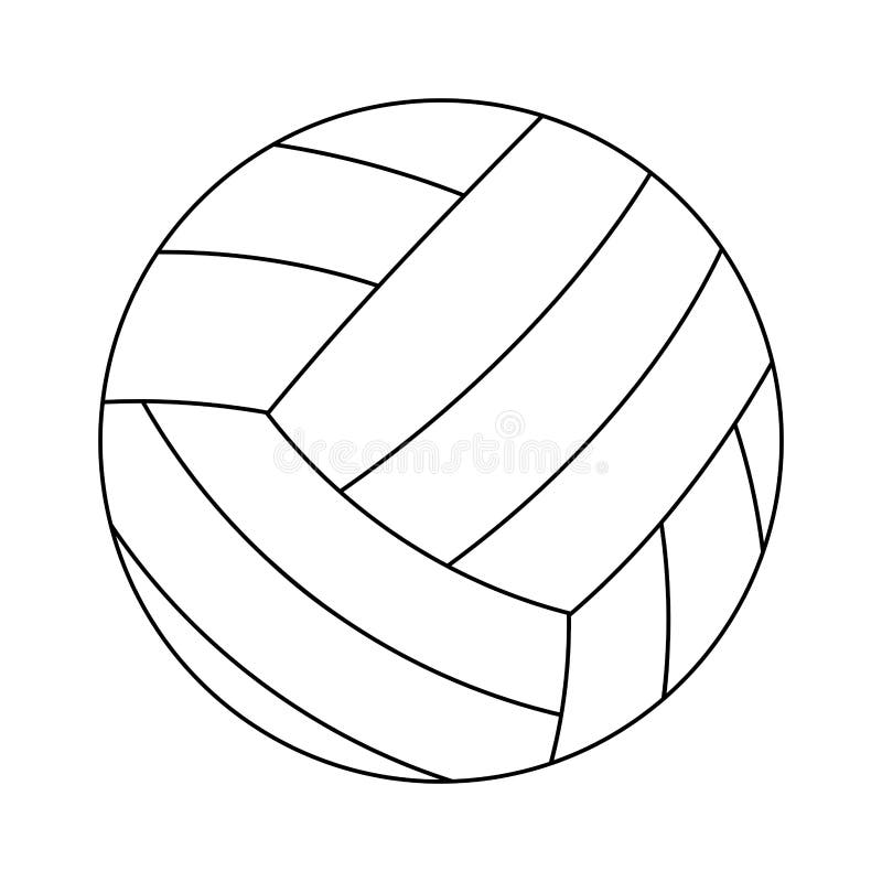 Voleyball Sport Ball Cartoon in Black and White Stock Vector ...