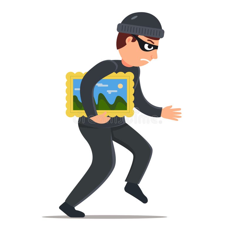 Volez une image d'un mus?e un homme dans les mouchards noirs d'un costume de camouflage caract?re sur le fond blanc illustration de vecteur Volez une image d'un mus?e un homme dans les mouchards noirs d'un costume de camouflage caract?re sur le fond blanc illustration de vecteur