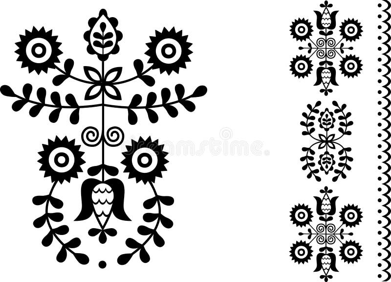Vector image of folk embroidery from Povazska Bystrica area. Vector image of folk embroidery from Povazska Bystrica area