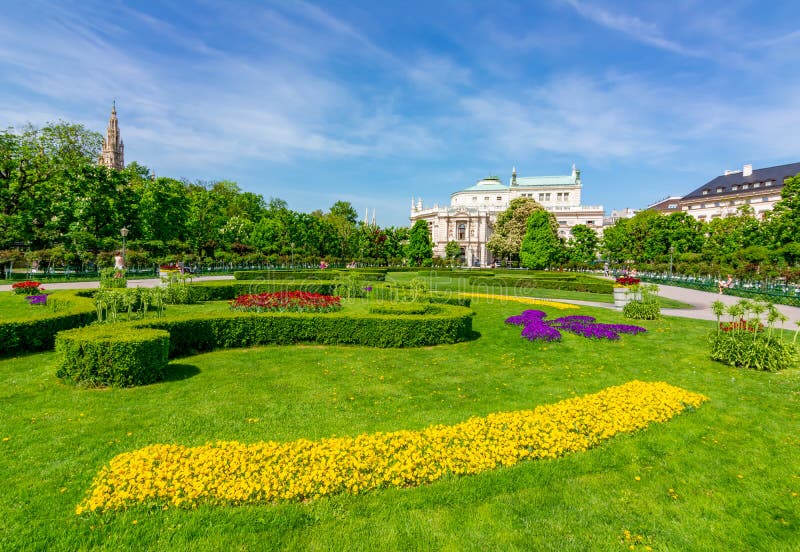 Vienna Volksgarten Spring Park Stock Photo - Image of park, landmark ...