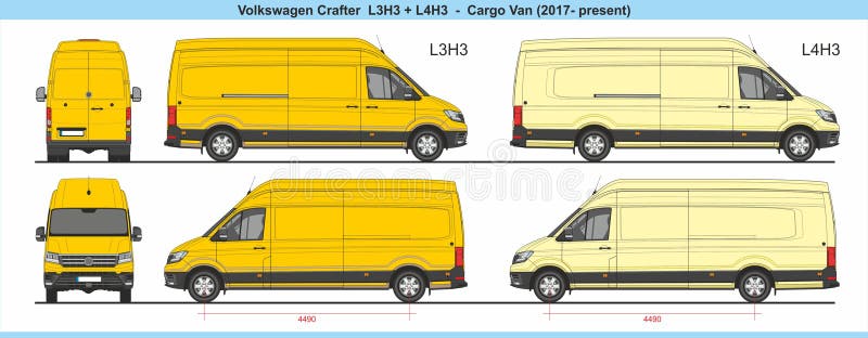 VW Crafter MWB Delivery Van Blueprint Editorial Photography