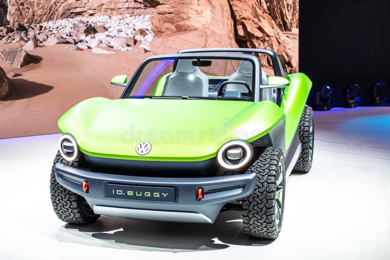 Volkswagen VW ID Buggy Concept Prototype Car al Geneva International Motor Show, elettrico I D Automobile fuoristrada Buggy fotografie stock libere da diritti Volkswagen VW ID Buggy Concept Prototype Car al Geneva International Motor Show, elettrico I D Automobile fuoristrada Buggy fotografie stock libere da diritti