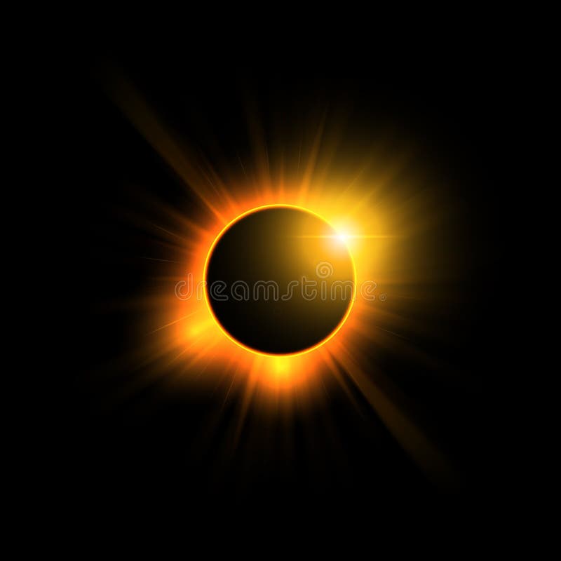 Volle Eklipse Sun auf schwarzem Himmel lizenzfreie abbildung Volle Eklipse Sun auf schwarzem Himmel lizenzfreie abbildung