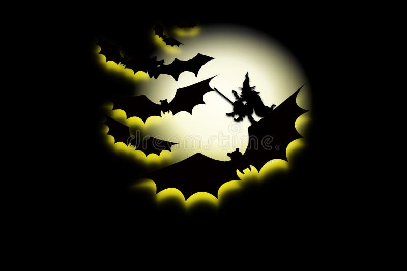 Volle maan van gelukkige Halloween-dag op donkere achtergrond stock illustratie Volle maan van gelukkige Halloween-dag op donkere achtergrond stock illustratie