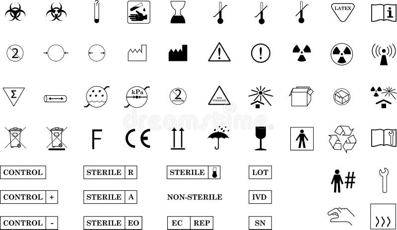 Volledige Medische Verpakkende Symbolen royalty-vrije illustratie Volledige Medische Verpakkende Symbolen royalty-vrije illustratie