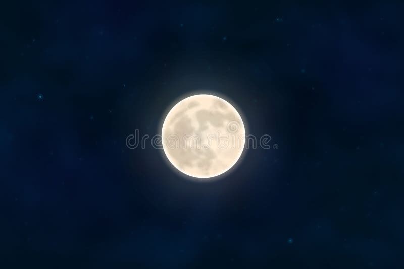 Voller gelber Mond mit dem Stern lokalisiert auf dunklem Hintergrund des nächtlichen Himmels Lichteffekt des Nahaufnahmemondes Gl