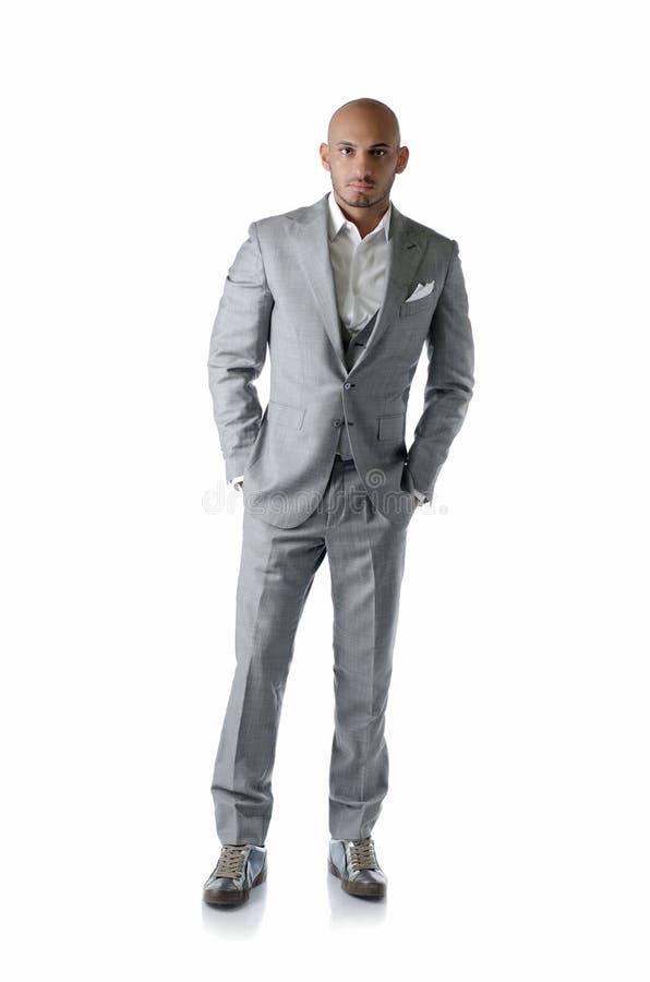 Voller Körper schoss vom eleganten jungen Mann im Anzug, lokalisiert stockfoto Voller Körper schoss vom eleganten jungen Mann im Anzug, lokalisiert stockfoto