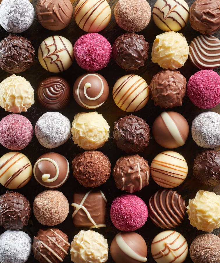 Voller Rahmenhintergrund von feinschmeckerischen Schokoladen