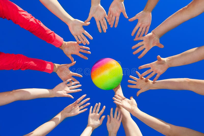 Volley ball stock photo. Image of female, joyful, company 29692070