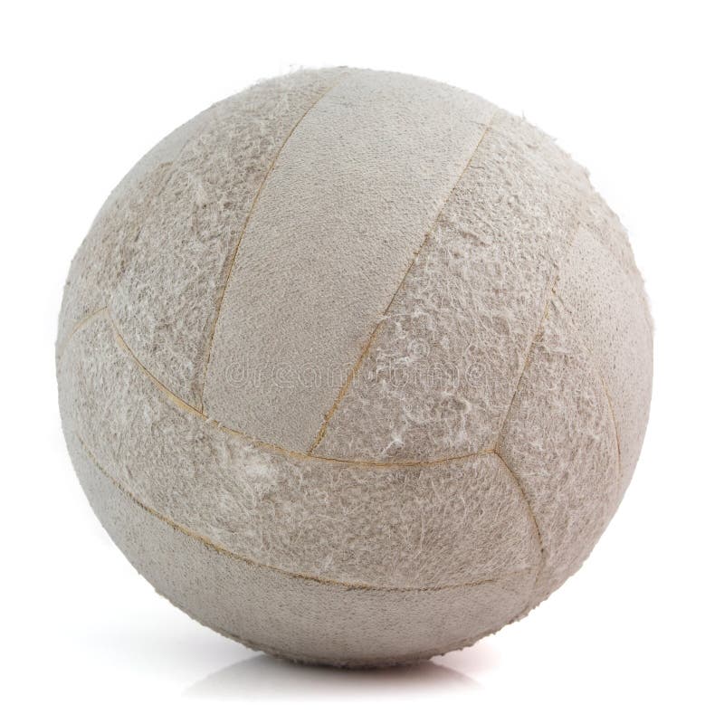 Old Volleyball Ball Isolated On White Background Stock Image Image of