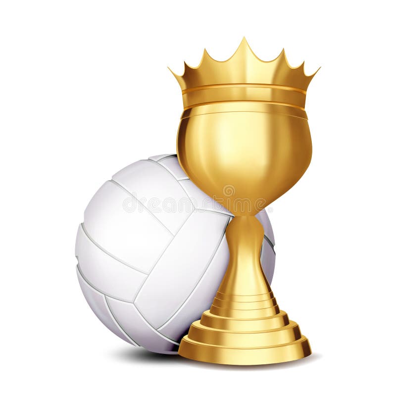 Volleyball Award Vector. Volleyball Ball, Golden Cup. for Sport ...