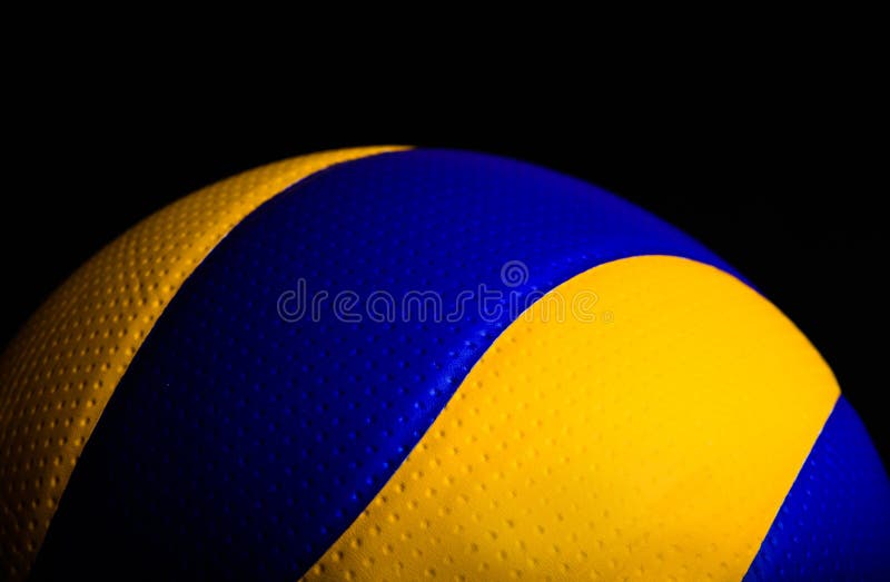 Volleyball Ball on Black Background Stock Photo Image of team, object