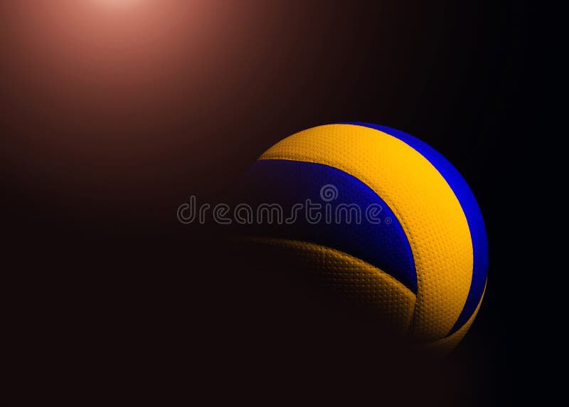 Volleyball Ball on Black Background Stock Photo Image of competition