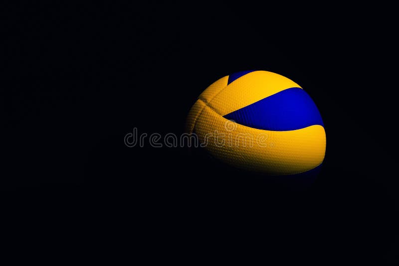Volleyball Ball on Black Background Stock Image - Image of league ...