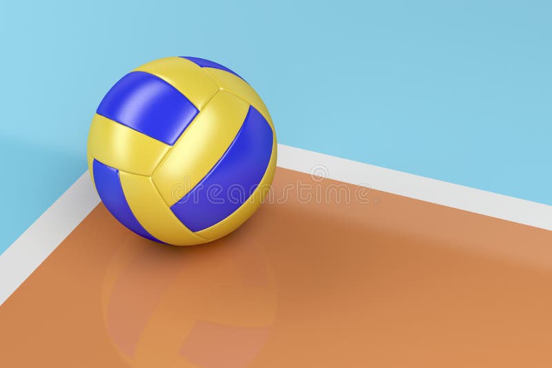 Volleyball Ball on the Floor Stock Illustration - Illustration of ...
