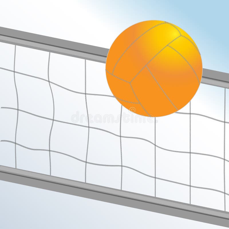 Volleyball Ball and Net on Light Blue Background Stock Vector ...