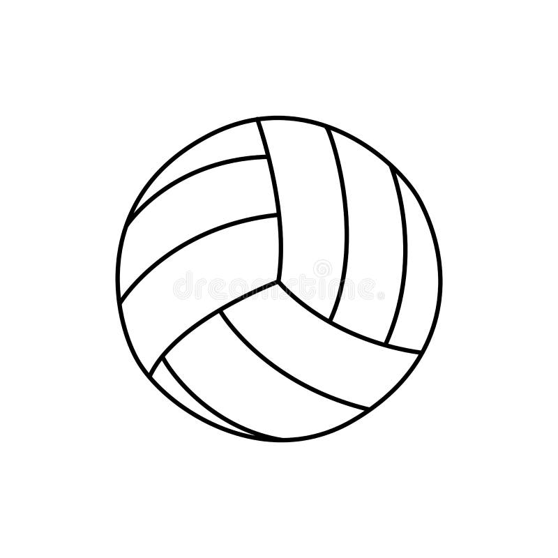 Volleyball Ball. Sport Equipment Line Sketch. Hand Drawn Doodle Outline ...