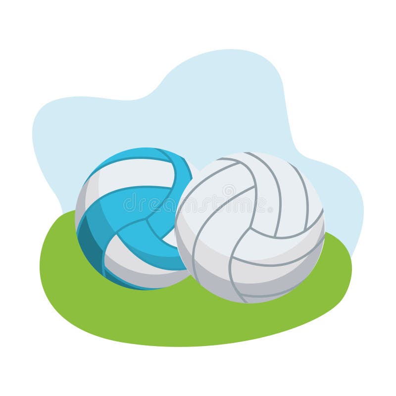 Volleyball Balloons Sport Equipment Icons Stock Vector - Illustration ...